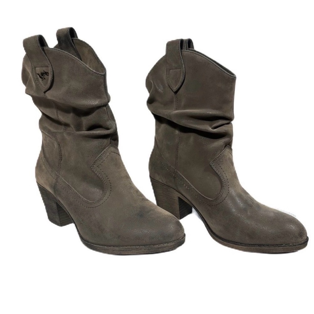 RocketDog Brown Faux Leather Western Ankle Boot Womens 8.5